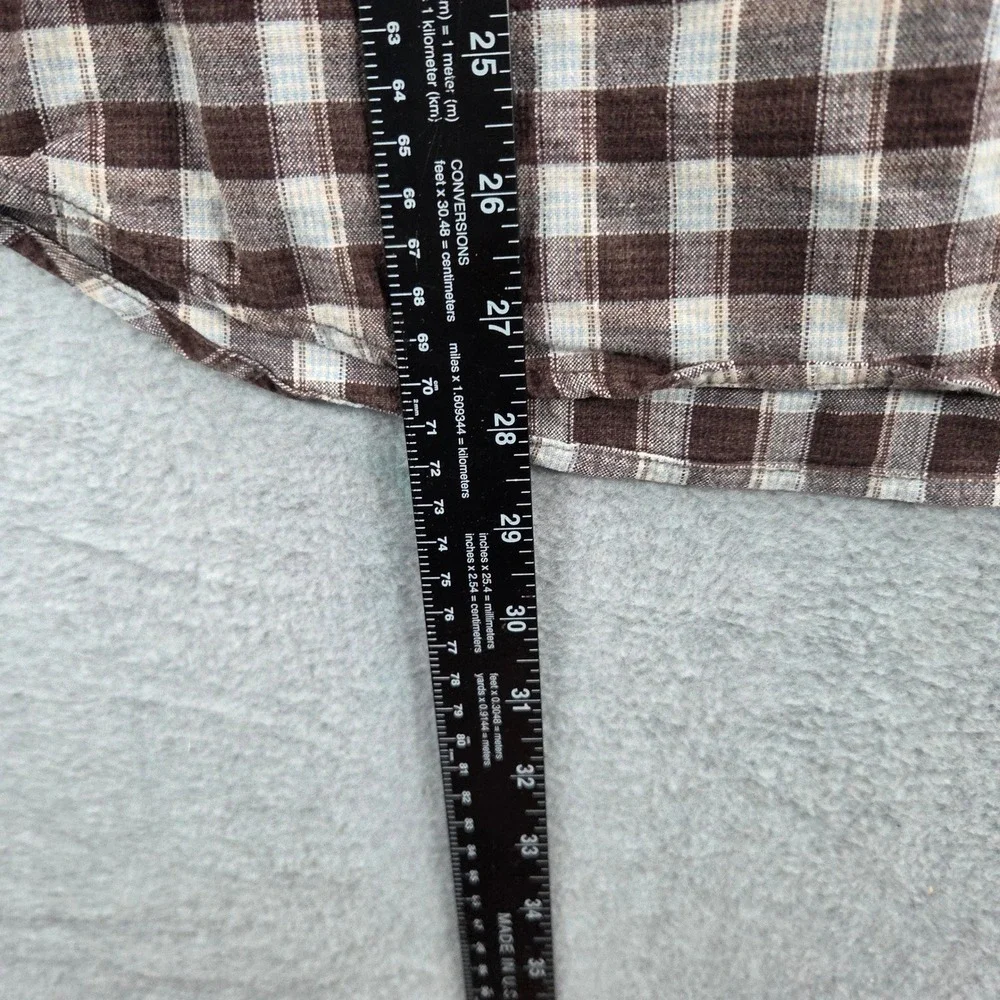 The North Face A5 Series Shirt Mens Large Brown Plaid Cotton Button Down